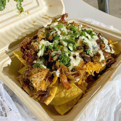 Pulled pork nachos, an evening special.