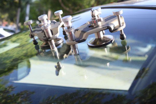 Chip repair on a windshield