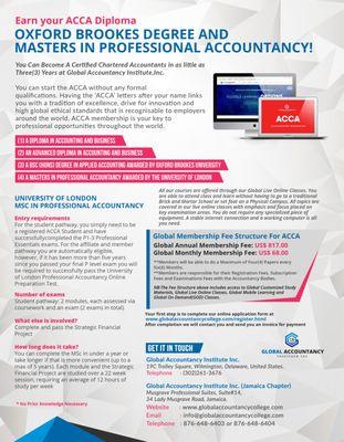 Association of Chartered Certified Accountants(ACCA),Foundations in Accountancy(FIA),Certified Accounting Technician(CAT) Course Information