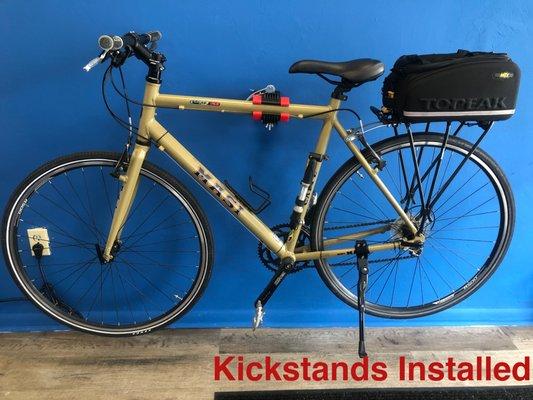 So many bikes don't come with kickstands anymore - we have them in stock, and will install them for you in minutes!