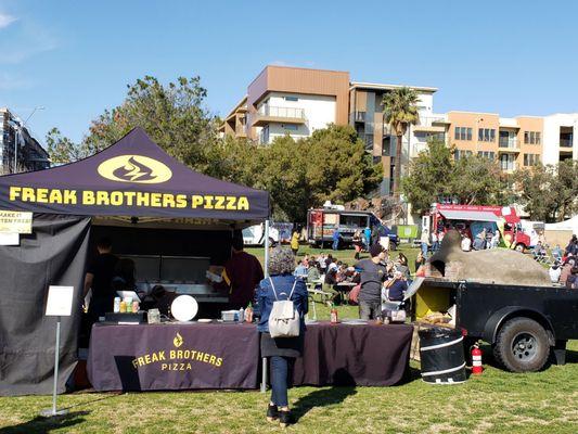 Outdoor pizza oven on wheels. Hell yeah.