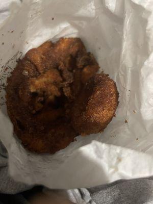 Large Onion Rings were so badly burned it wasn't edible I can't believe they knowingly sent this to me.