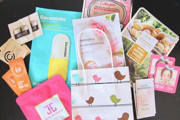 Lovely sheet masks, generous samples, and cute store bag from Miin K Cosmetics.