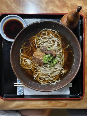 Pork belly hot soba noodles