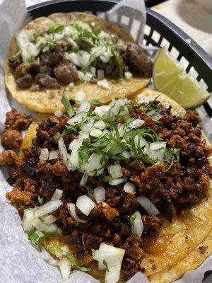 chorizo & asada tacos