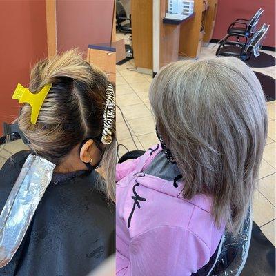 #colorcorrection#highlights #babylights#bleach#olaplex#haircut#hairstyles#fantasticsams#hollywood#losangeles