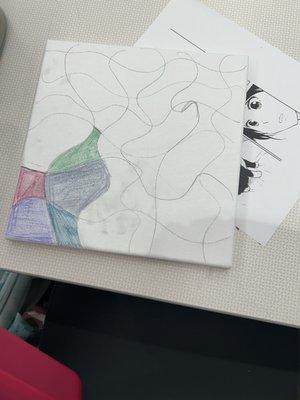 An art event in the teen center