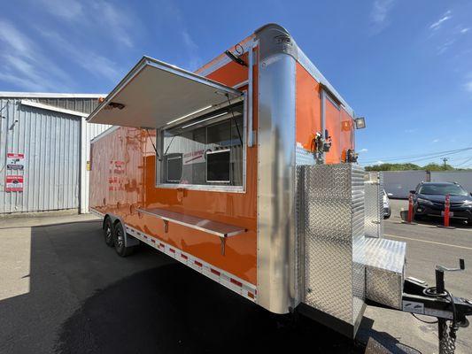 Custom built 24-foot food trailer for Indian food.