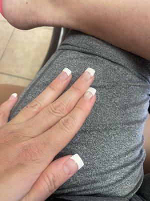 White tip acrylic nails so pretty!