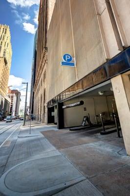 parking for downtown office is located on RUSK street