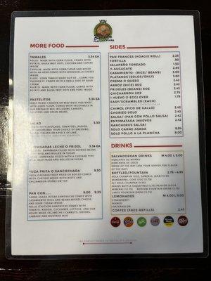 New menus