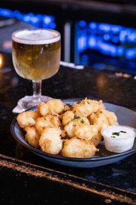 Cheese Curds and Draft Beer