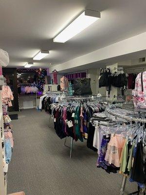 We carry a wide variety of basic and fashion leos, shoes, tights and so much more