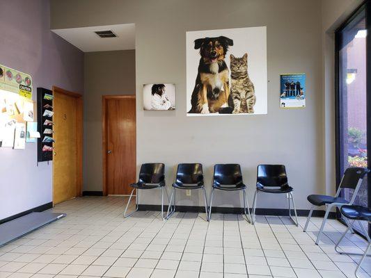 This is the waiting room and on the left are a couple of patient rooms.