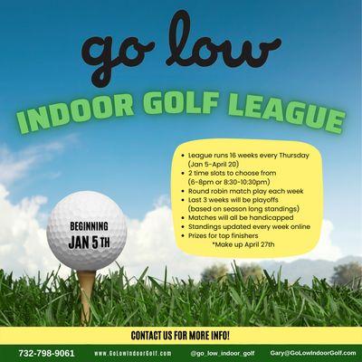 Test your skills in our public golf league or contact us to see how to set up your own private league!