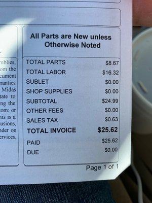 Can't beat the price for an oil change!