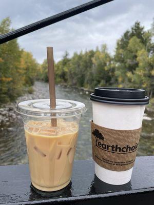 Iced Vanilla Latte and Apple Cider