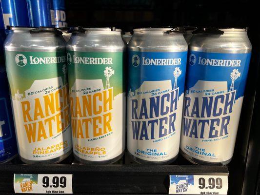 Locally made Ranch Water from Lonerider.