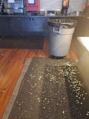 Popcorn on the floor