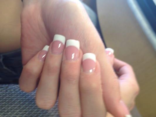 Acrylic pink and white.. Done by Ty