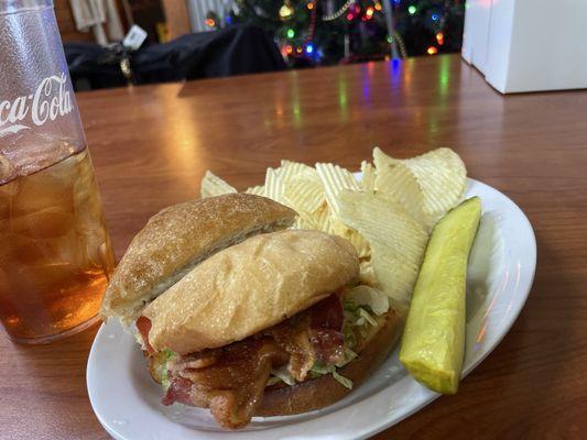 BLT chips and dill pickle