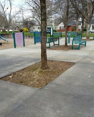 Plenty of benches to watch the kiddos play