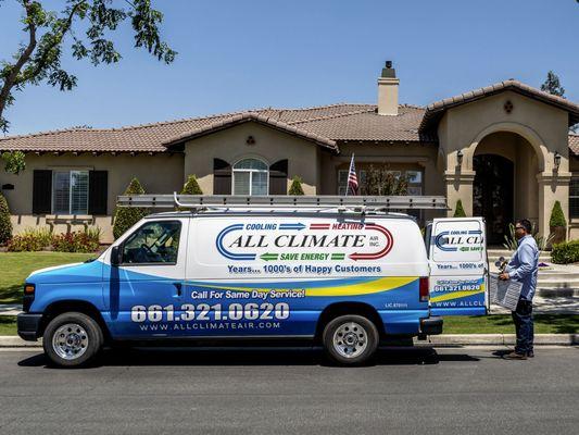 All Climate Air service technician AC tuneup and filer change.