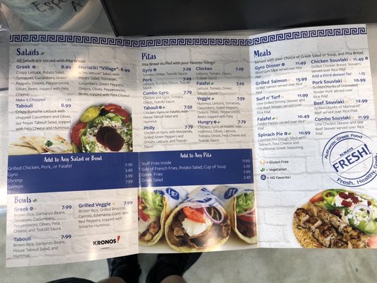 Inside of menu