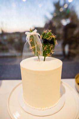 Vanilla wedding cake with vanilla buttercream (cake topper was not from AJ's)