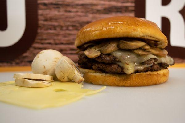 The mushroom swiss smashburger is our take on the famous classic combination.