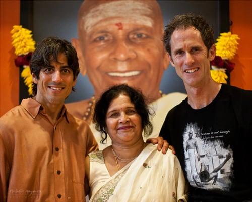 At the old Jois Encinitas studio with Saraswathi Jois & Andrew Hillam: 2011