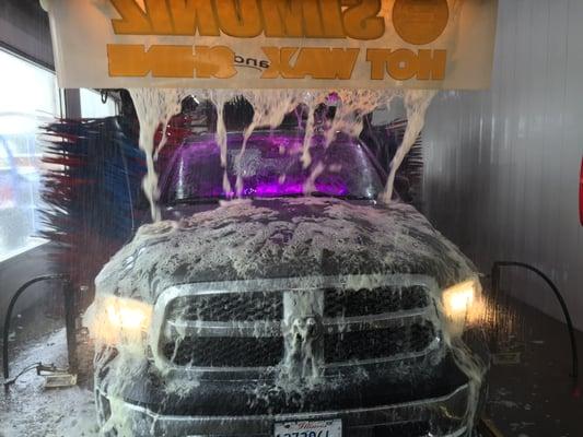 Simoniz Hot Wax. Helps keep it cleaner longer and gives it a beautiful shine!