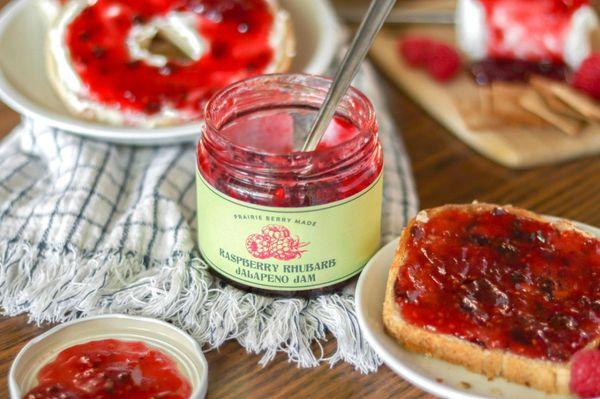 Prairie Berry Made Raspberry Rhubarb Jalapeno Jam