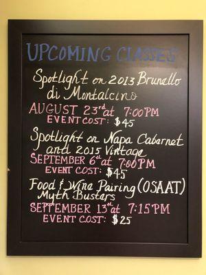 Classes coming up!