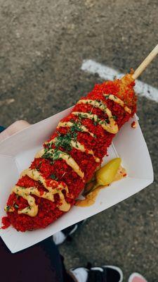 Hot cheeto corn dog