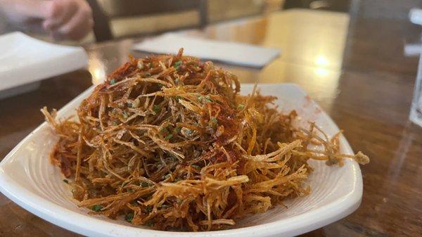 spicy fried enoki