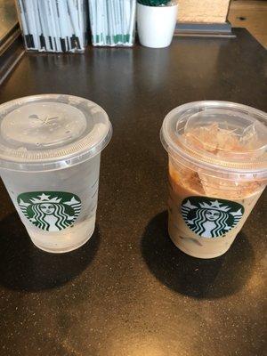 Triple shots on ice with 2% milk and Nutmeg!