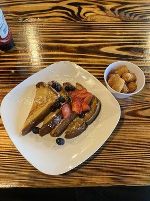 French toast with side of tater tots