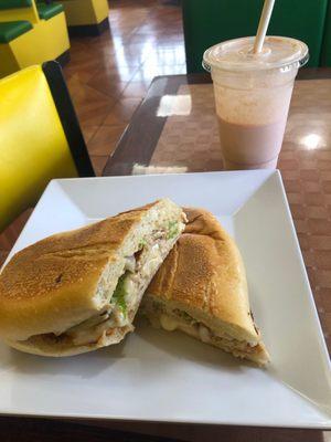 Chicken Sandwich Combo (Mamey shake w/ carnation)