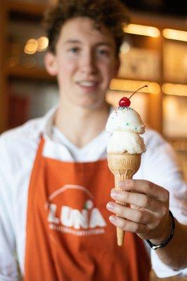 Vanilla Gelato cone