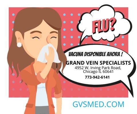 Vacuna disponible ahora ! 773-942-6141 | Programe una cita en línea - https://hi.switchy.io/1JHG #medicina #gripe #flu #resfriado #enfermo