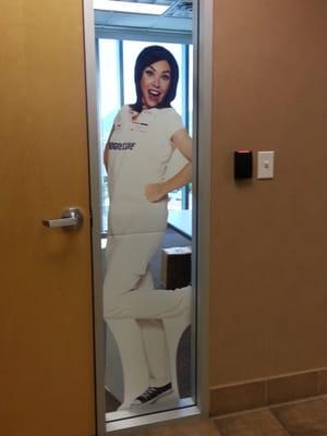 Life sized flo cut out - creepy as hell!