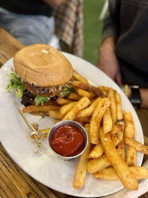 Burger and fries