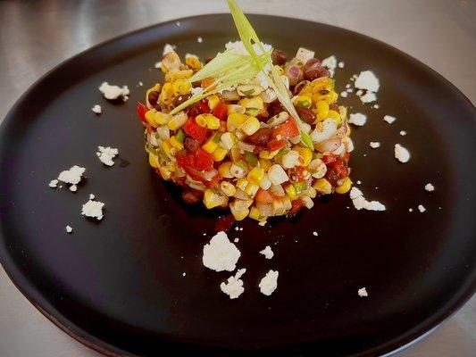 Roasted corn and black bean salad