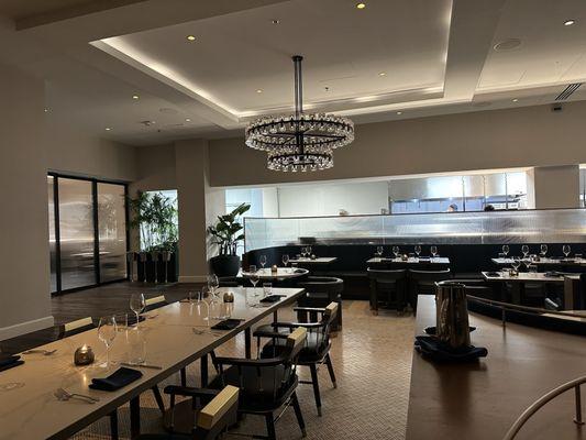 Dining room with view of the kitchen