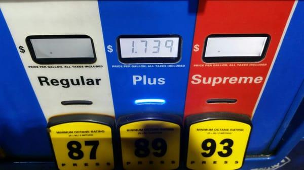 $1.73 89octane, not bad