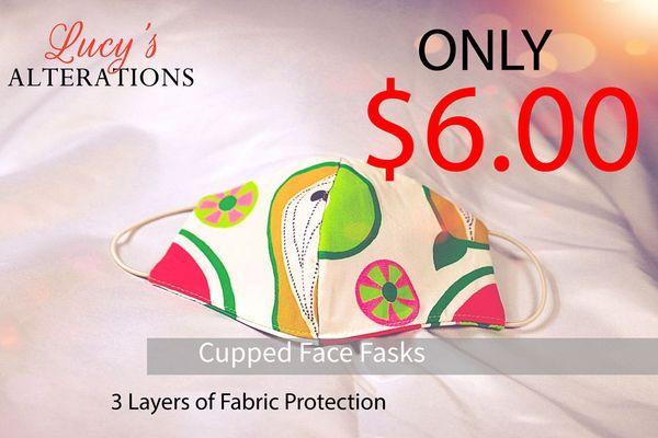 Cupped Face Masks. Visit lucysalterations.com to order.