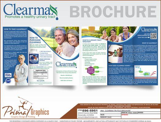 Clearmax Tri-Fold Brochure design and printing.