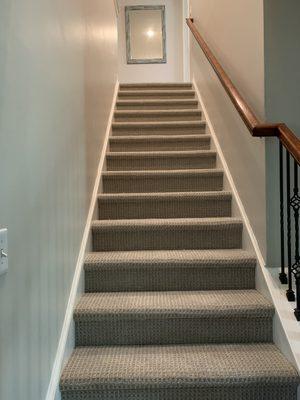 Example of new carpet installed on stairs