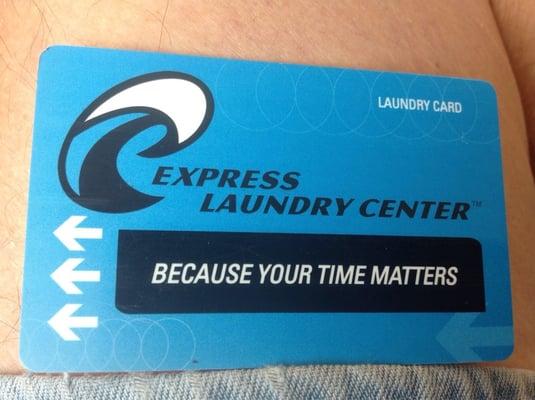 Rechargeable Laundry Card! No quarters needed!